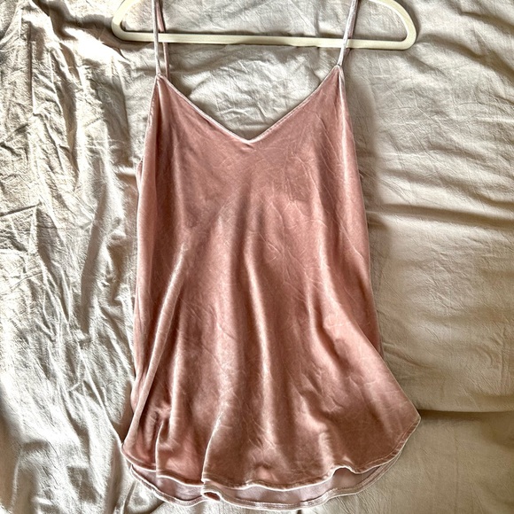 Reformation Duchess Blush Pink Velvet Tank Top - Picture 3 of 9